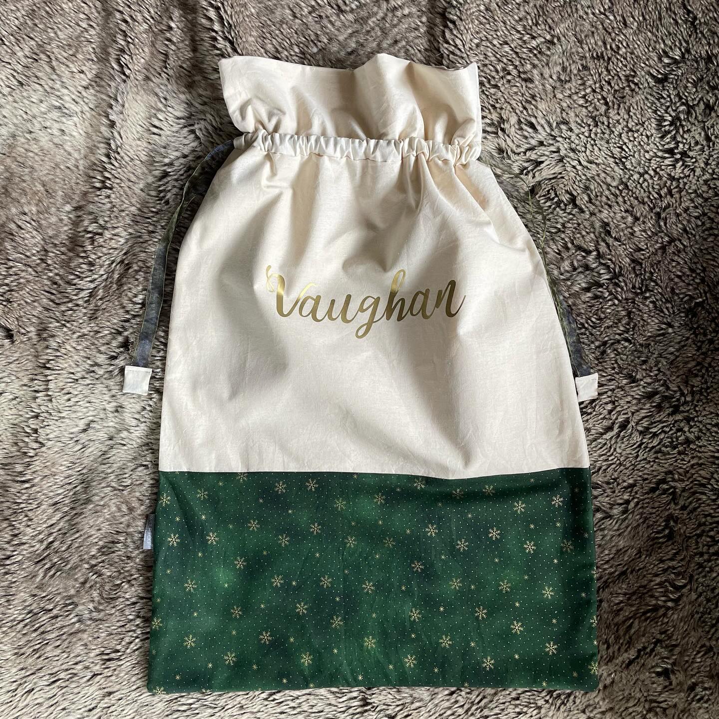 Santa Sack | Green Snowflakes