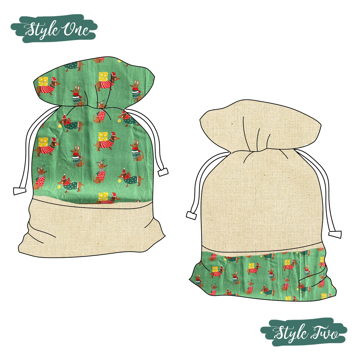 Santa Sack | Dashchunds with Presents