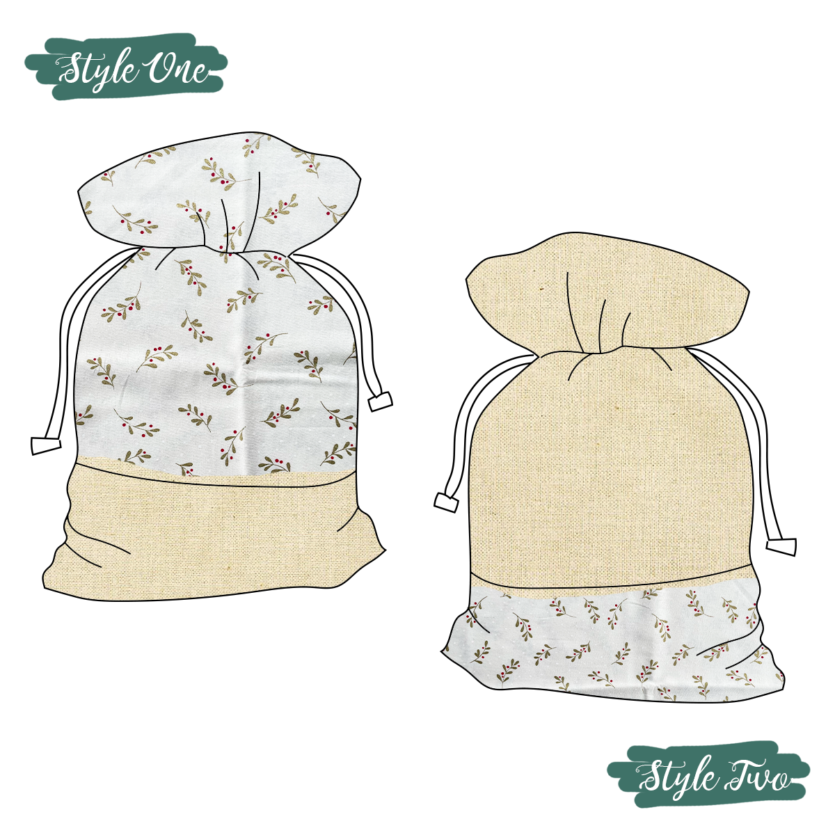 Santa Sack | Gold Mistletoe