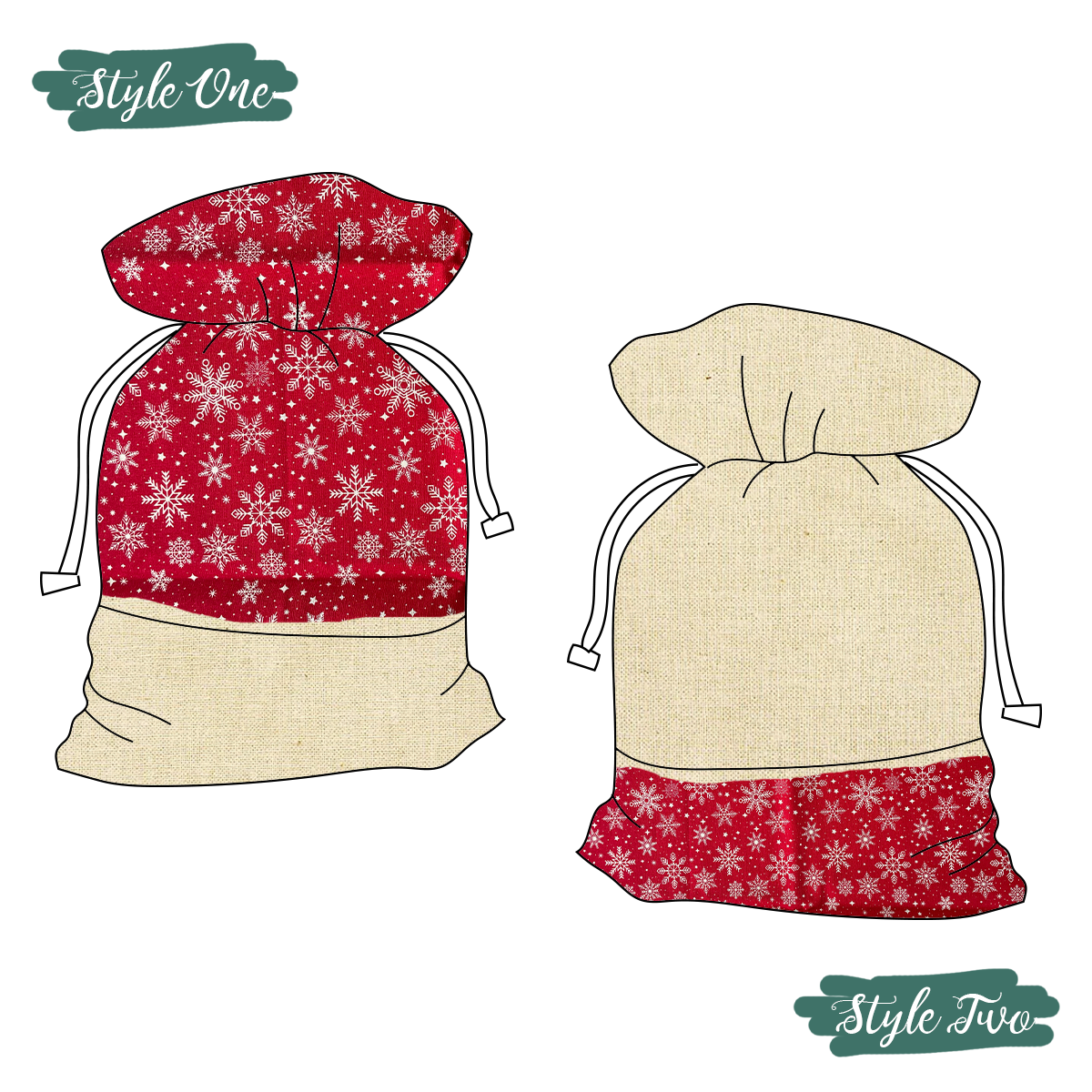 Santa Sack | Red Snowflakes